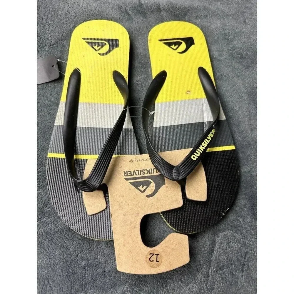 Quiksilver Men’s Molokai Sunset Flip Flop Black Sandals Size 12